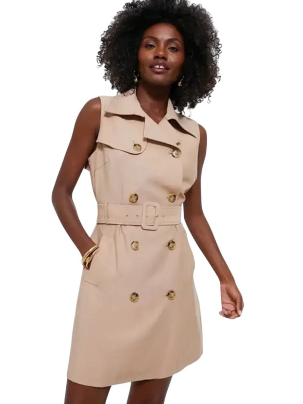 Tuckernuck Khaki Milla Trench Dress 3XL Sleeveless Belted NWOT CJ-2422